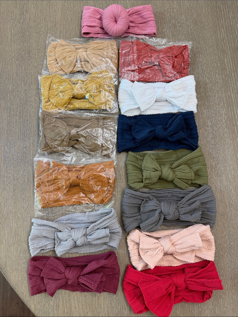 14 baby/toddler Ribbed Bow Headband Set - Multiple Colors - 5 brand new